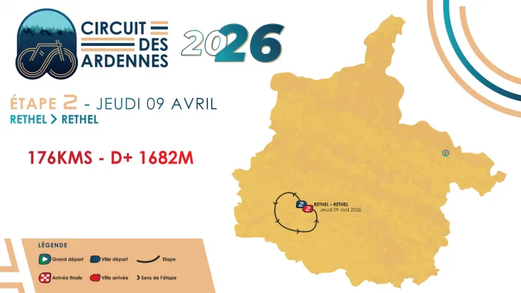 Tracé du Circuit des Ardennes 2026 jour 2 cyclisme