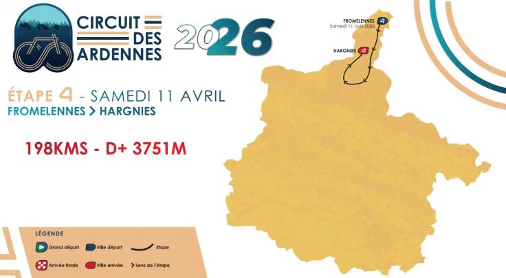 Tracé du Circuit des Ardennes 2026 jour 4 cyclisme