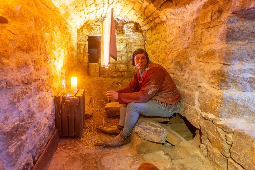 intérieur château fort de Sedan dans les Ardennes - circuit de visite - soldat