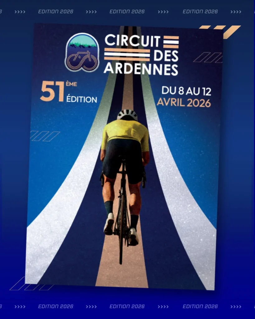 affiche 2026 pour le circuit des Ardennes, course cycliste en 5 étapes
