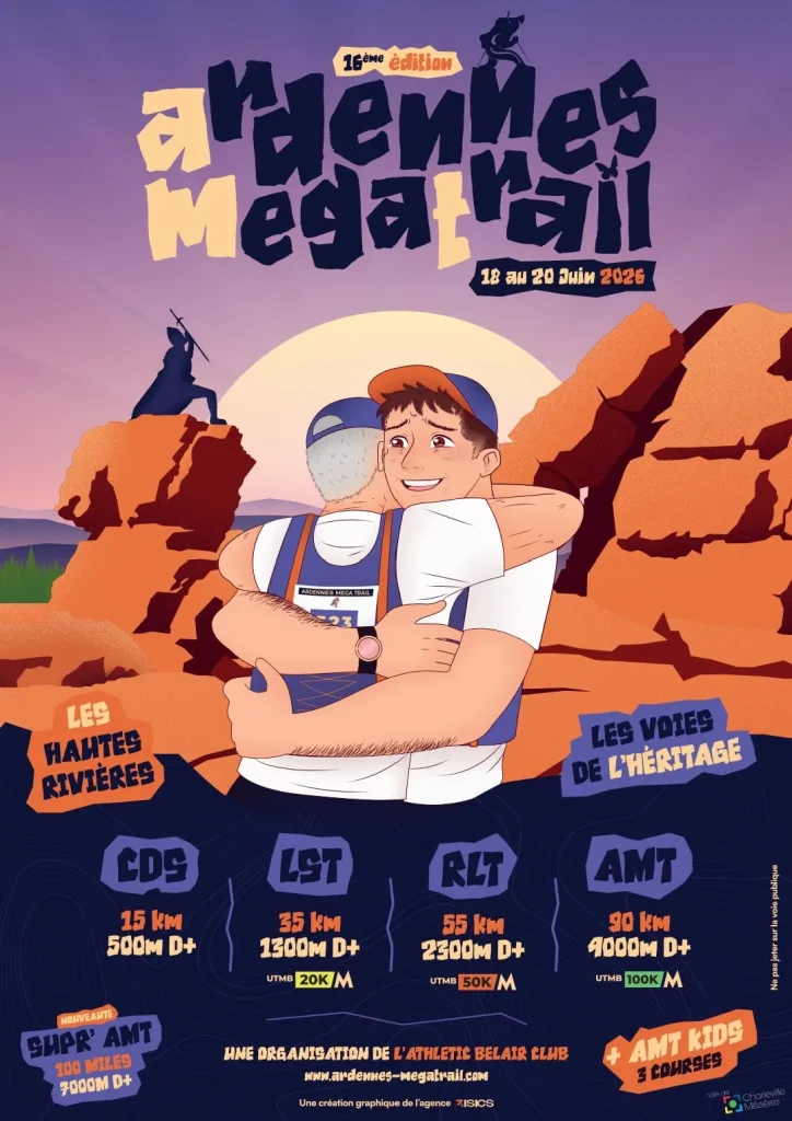 affiche 2026 pour l'Ardennes Méga Trail dans les Ardennes - Les Hautes Rivières