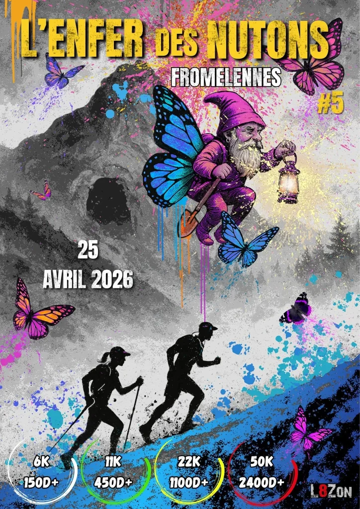 Affiche 2026 de l'enfer des nutons, trail dans les Ardennes