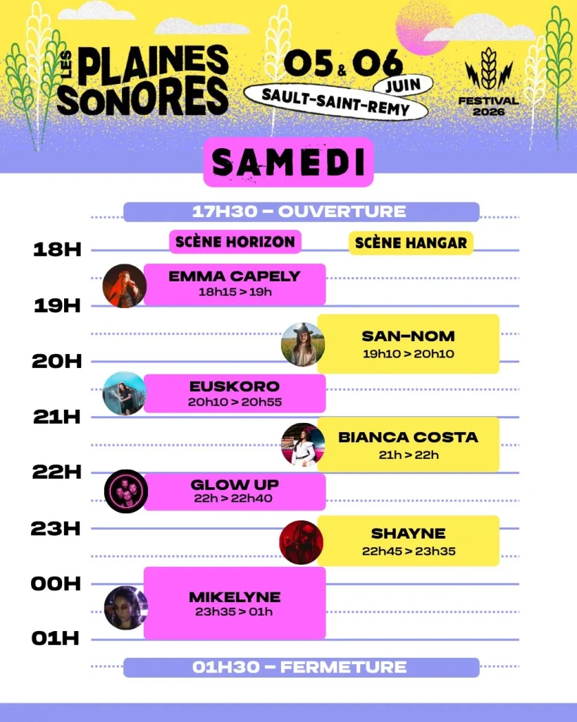 Programmation Samedi 6 juin