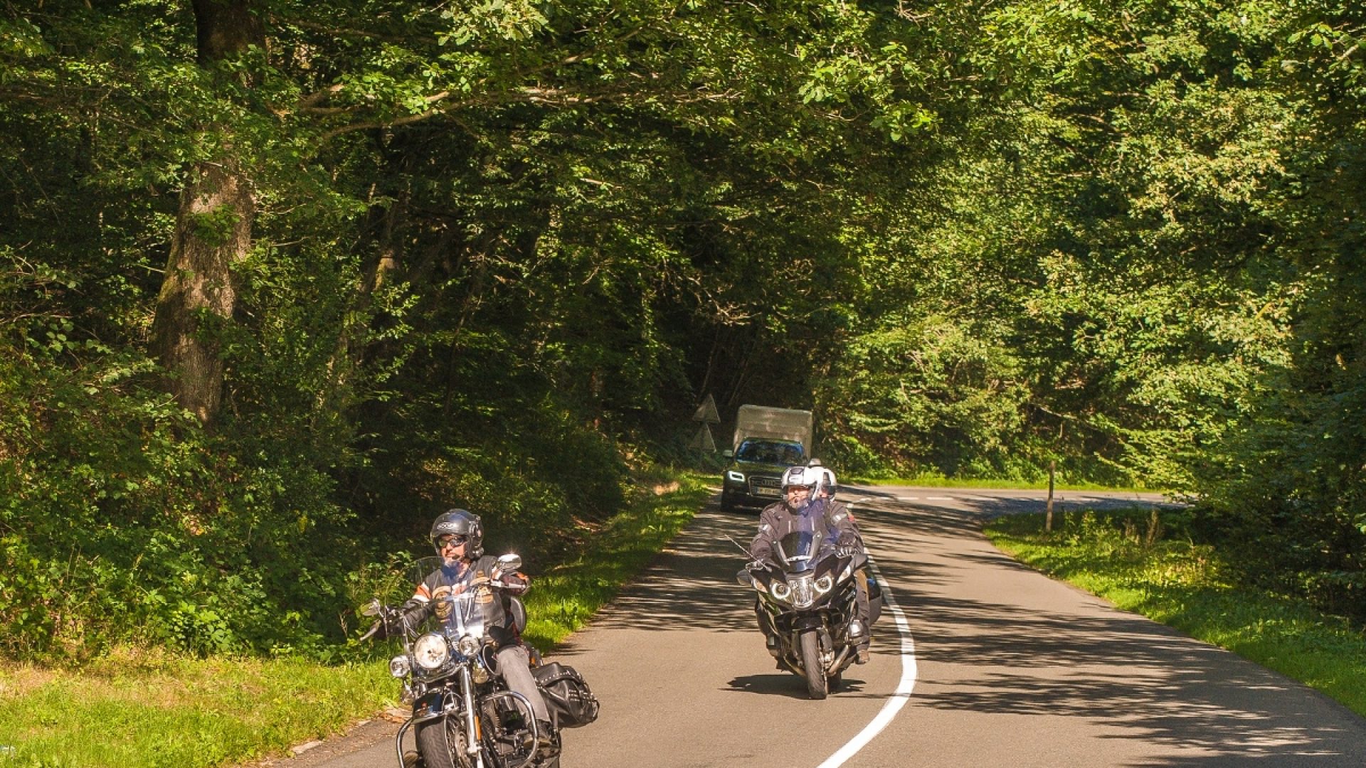 On a motorcycle in the Ardennes